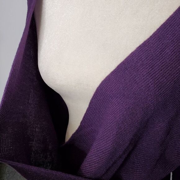 NEW BAR III purple sweater faux wrap surplice off shoulder XXL - Picture 7 of 8